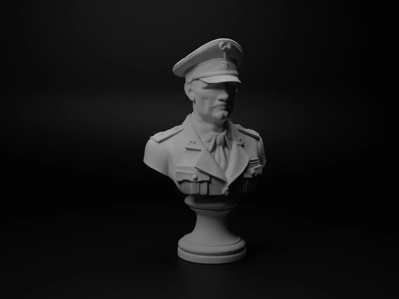 WW2 Soviet Soldier Bust Chess 3D print model_0