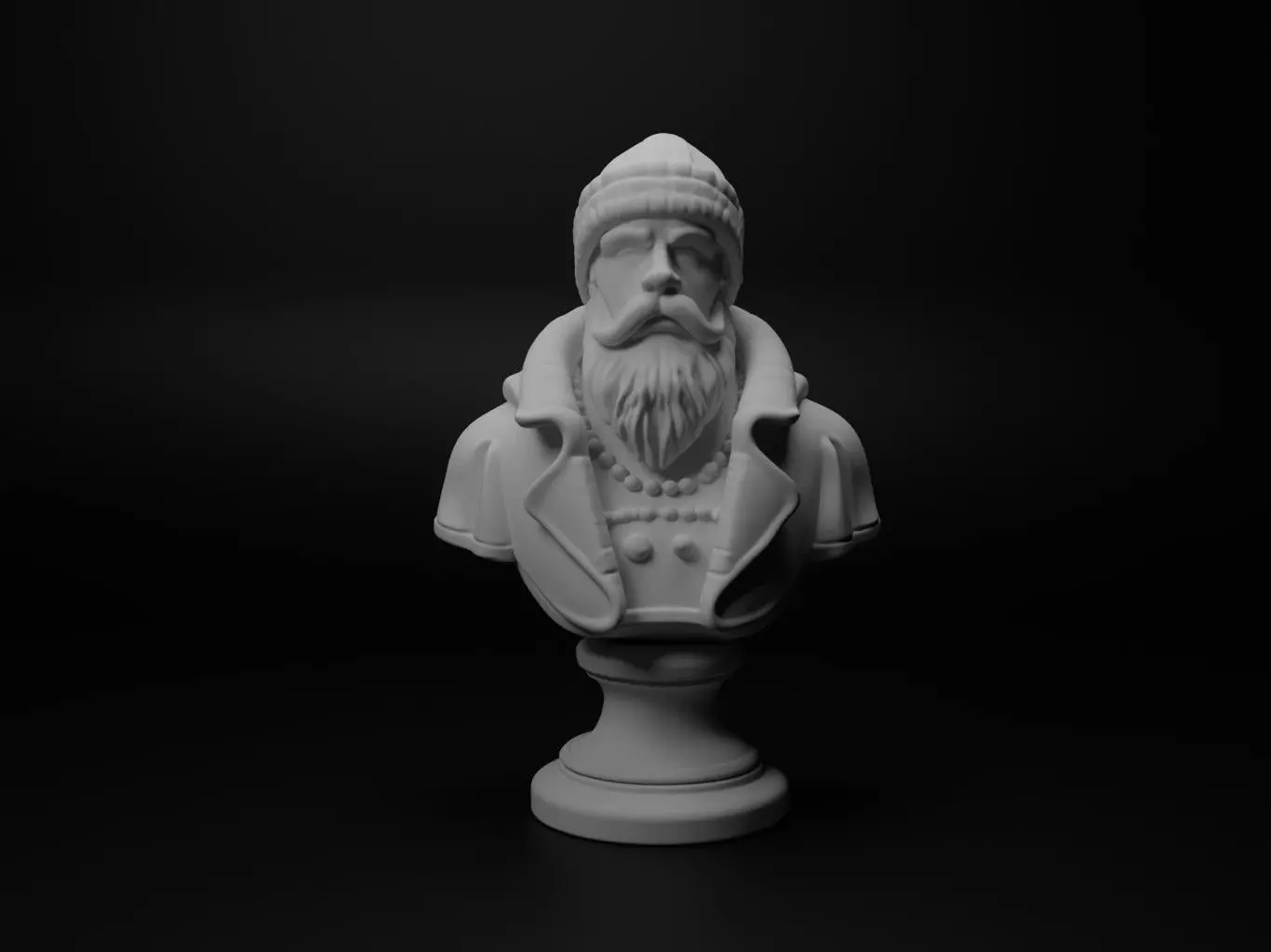 Winter Warrior Bust Chess 3D print model