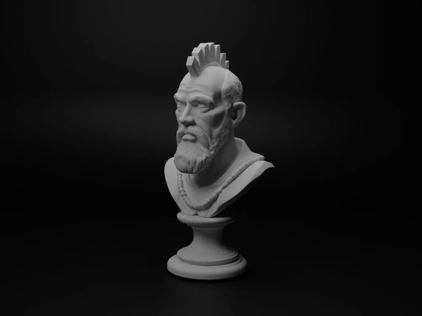 Zulu Warrior Bust Chess 3D print model