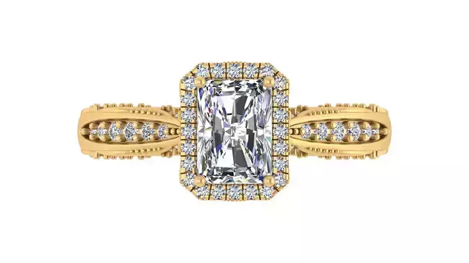 Radiant-Cut Halo Engagement Ring