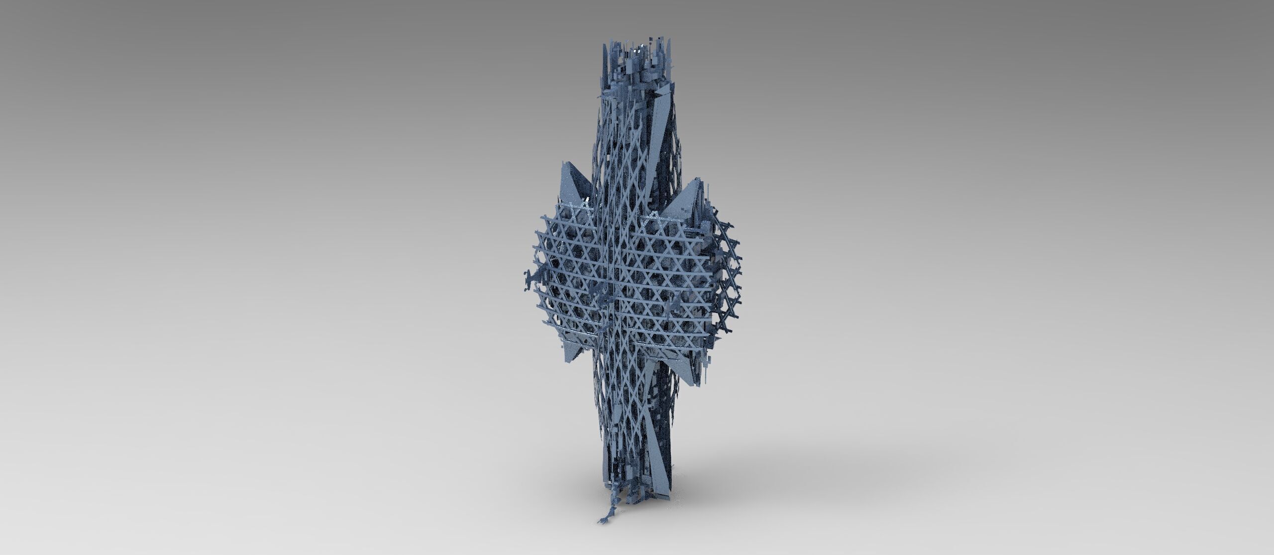 cyber cliff tower 1 3D model_1