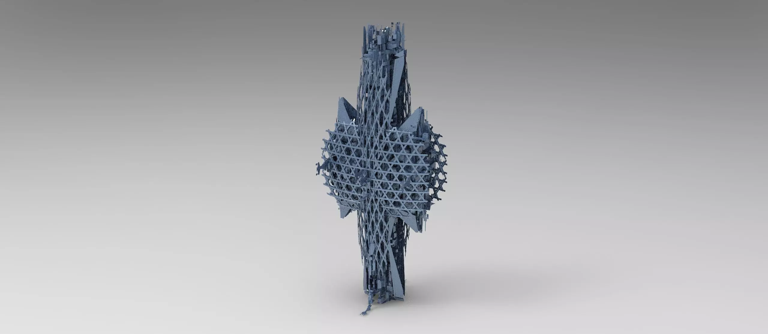 cyber cliff tower 1 3D model_0