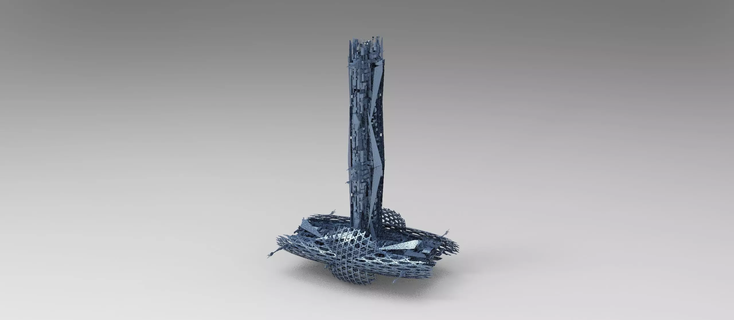 cyber cliff tower 2 3D model