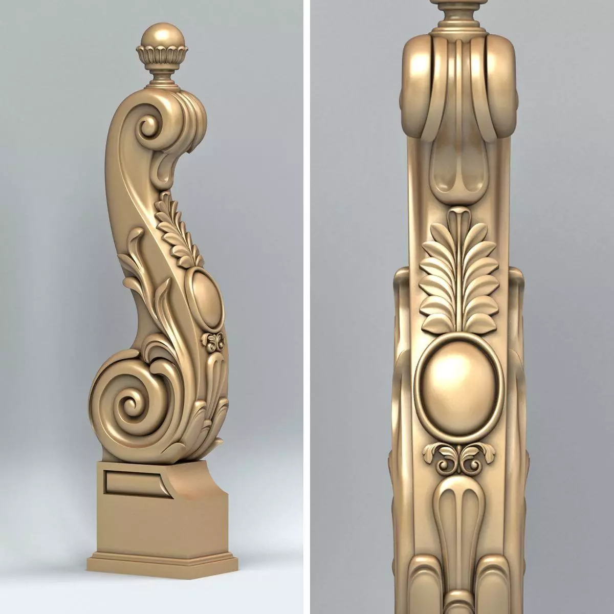 Newel post 007 3D model_0