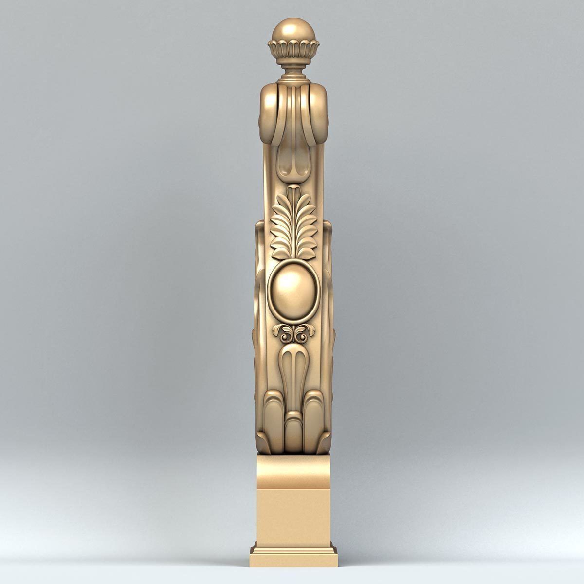 Newel post 007 3D model_3