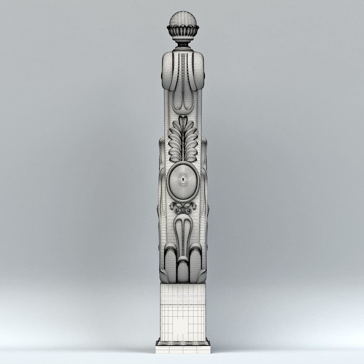 Newel post 007 3D model_5