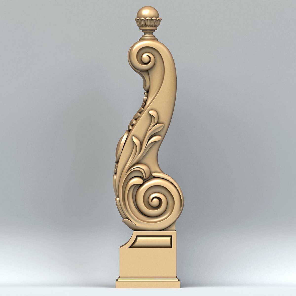 Newel post 007 3D model_2