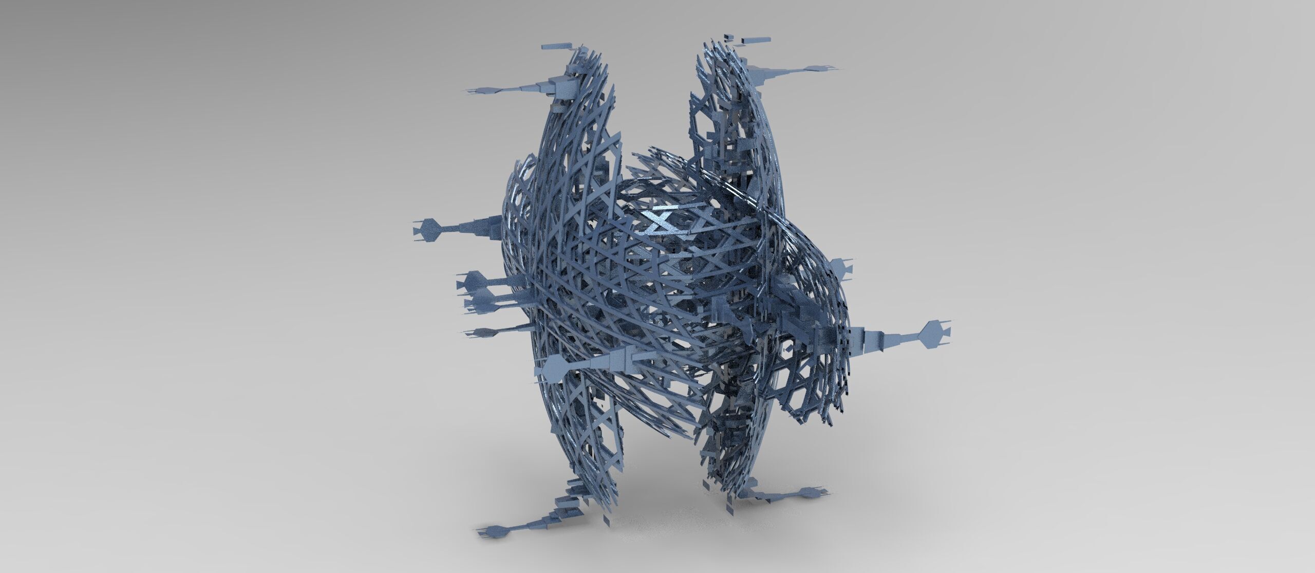 cyberpunk  cliff tower 3 versions  3D model_2