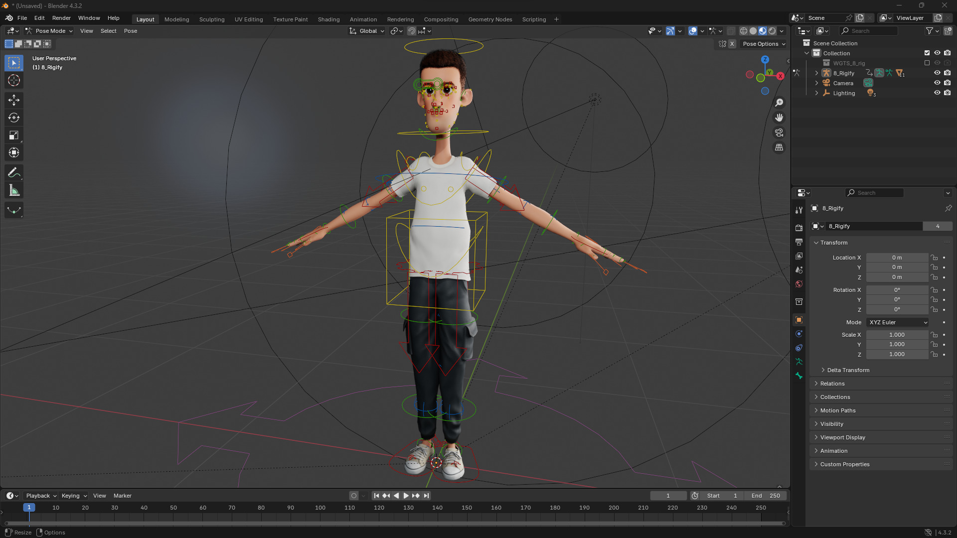 Fun and Quirky Male Rigged Exaggerated Toon 3D Guy Low-poly 3D model_15