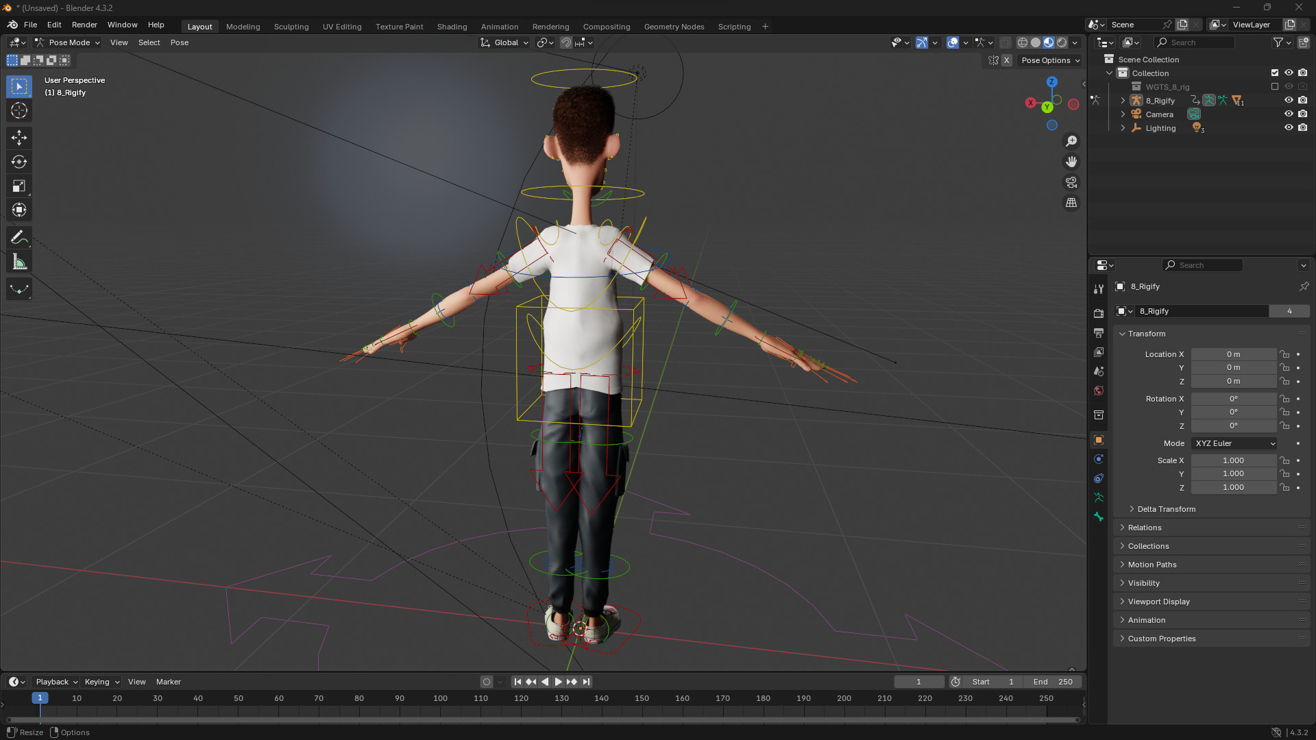 Fun and Quirky Male Rigged Exaggerated Toon 3D Guy Low-poly 3D model_16