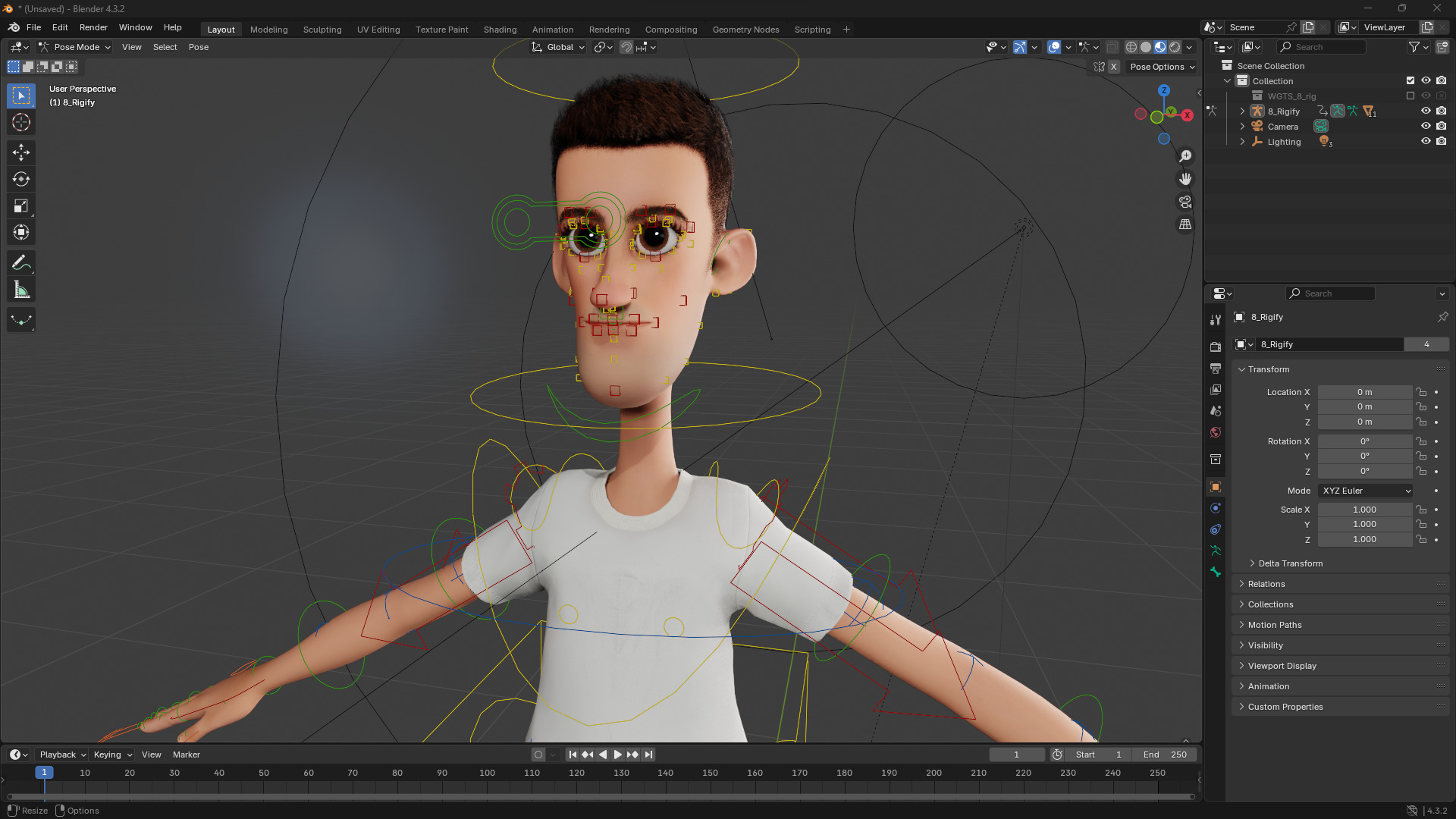 Fun and Quirky Male Rigged Exaggerated Toon 3D Guy Low-poly 3D model_14