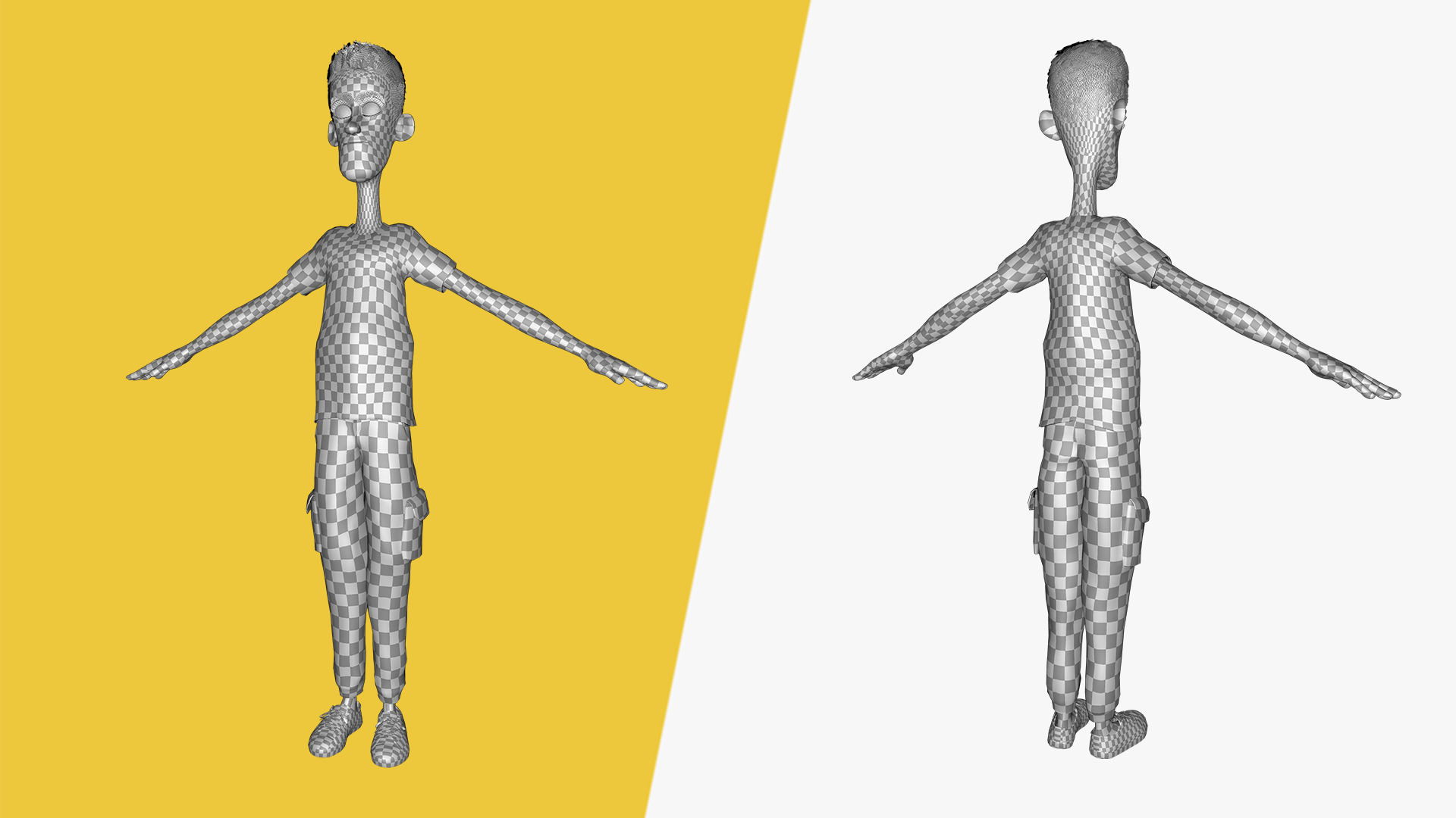 Fun and Quirky Male Rigged Exaggerated Toon 3D Guy Low-poly 3D model_25