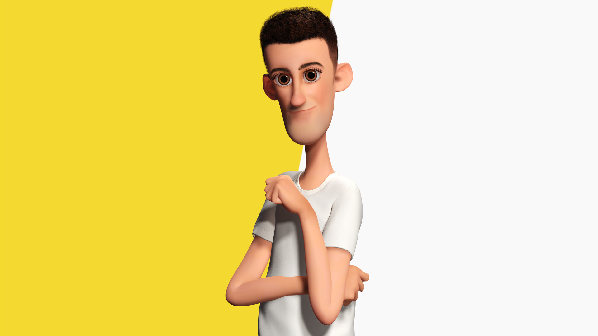 Fun and Quirky Male Rigged Exaggerated Toon 3D Guy Low-poly 3D model_11