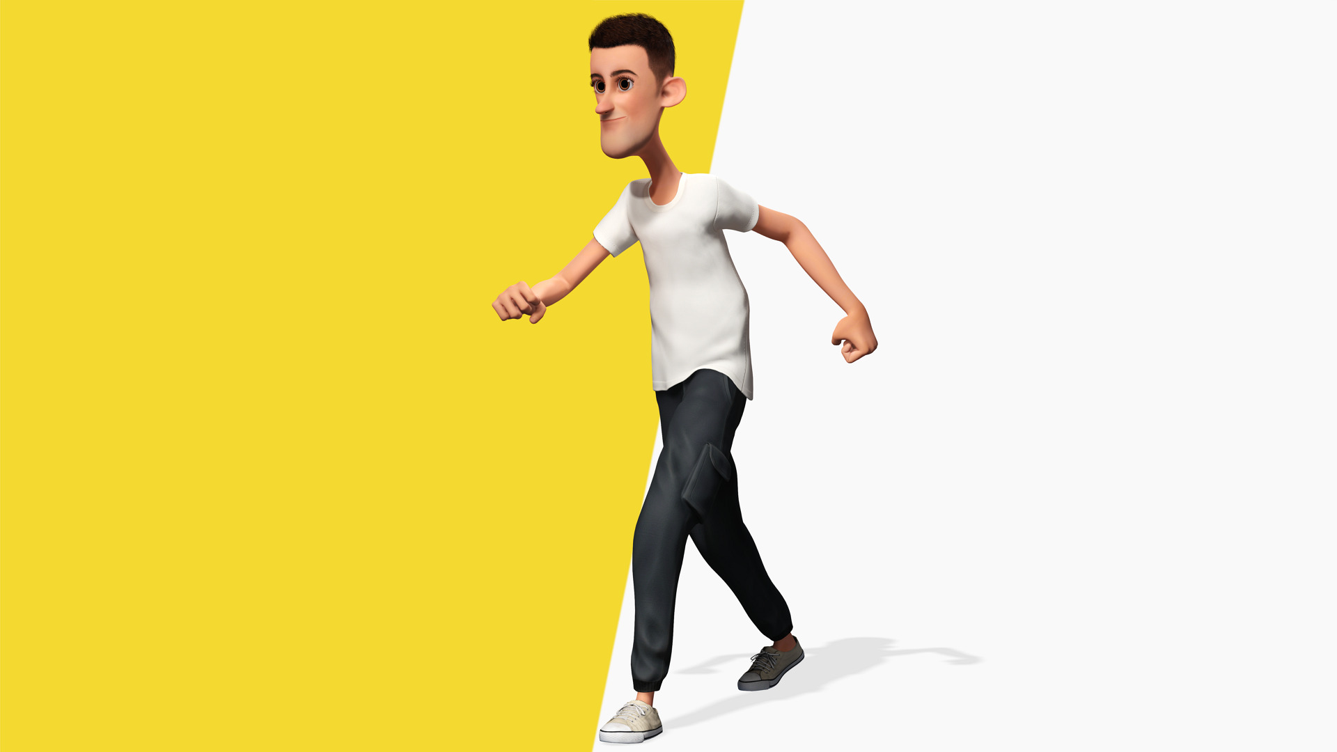 Fun and Quirky Male Rigged Exaggerated Toon 3D Guy Low-poly 3D model_10