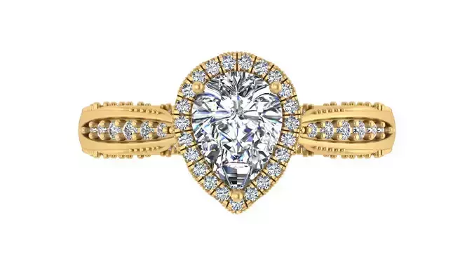 Pear-Cut Halo Engagement Ring
