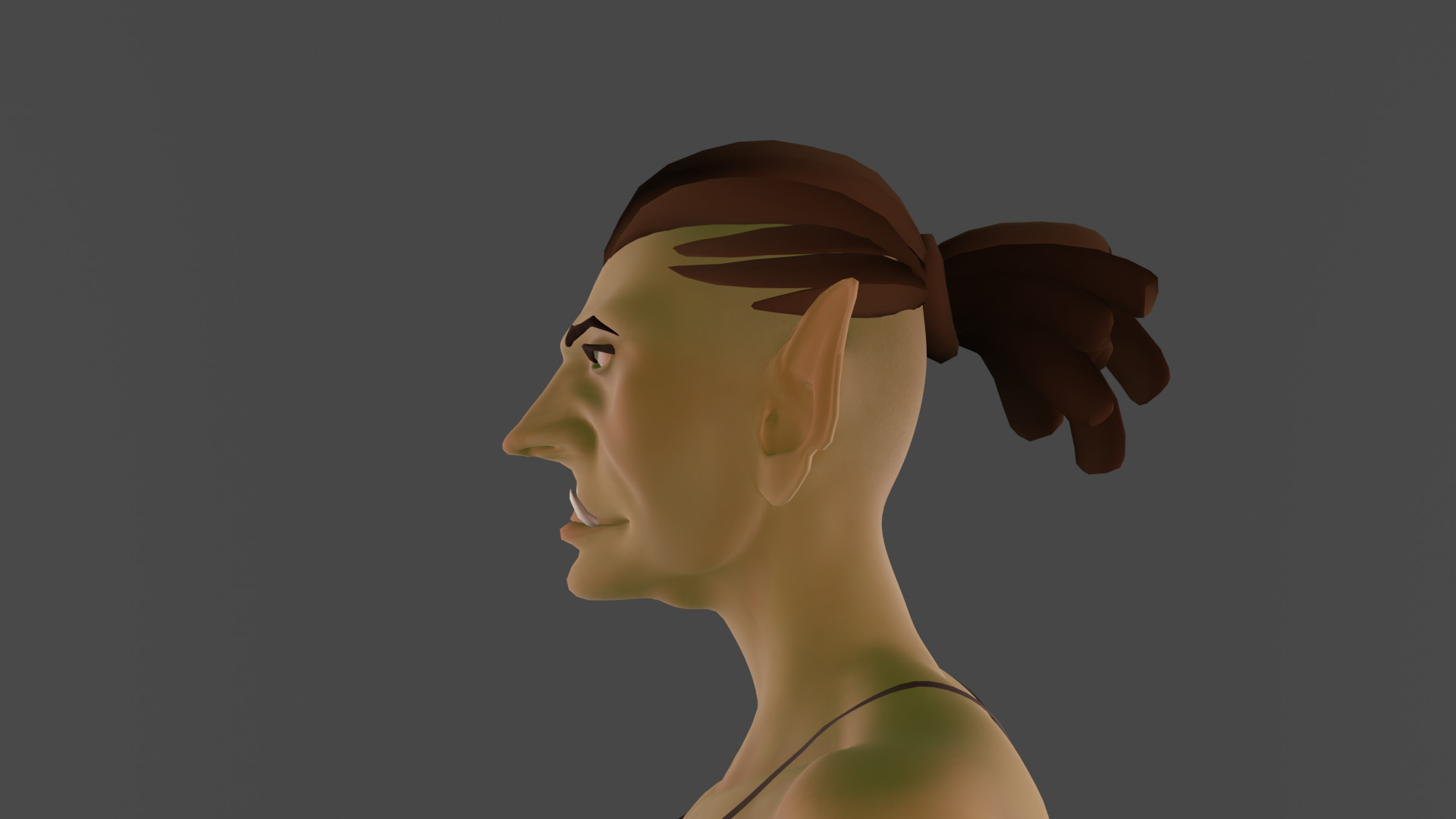 Cartoon female character fantesy base mesh Low-poly 3D model Low-poly 3D model_8