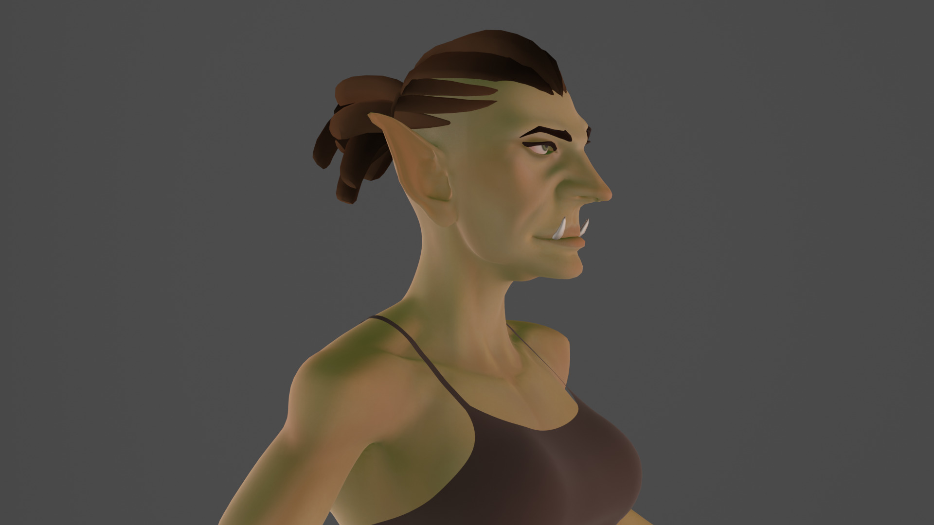 Cartoon female character fantesy base mesh Low-poly 3D model Low-poly 3D model_5