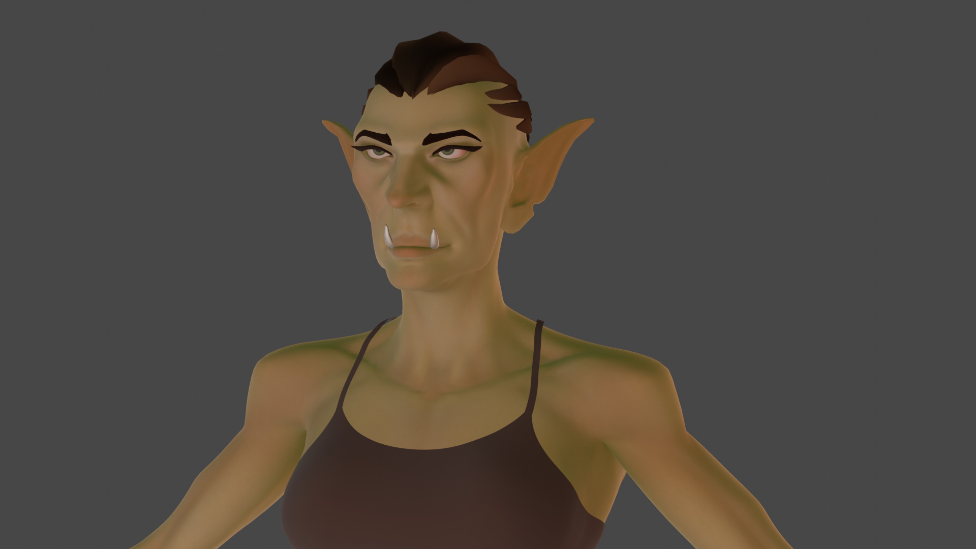 Cartoon female character fantesy base mesh Low-poly 3D model Low-poly 3D model_7