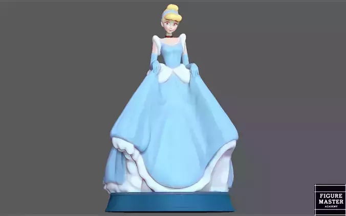 CINDERELLA DRESS 2 DISNEY PRINCESS GIRL ANIMATION 3D print model