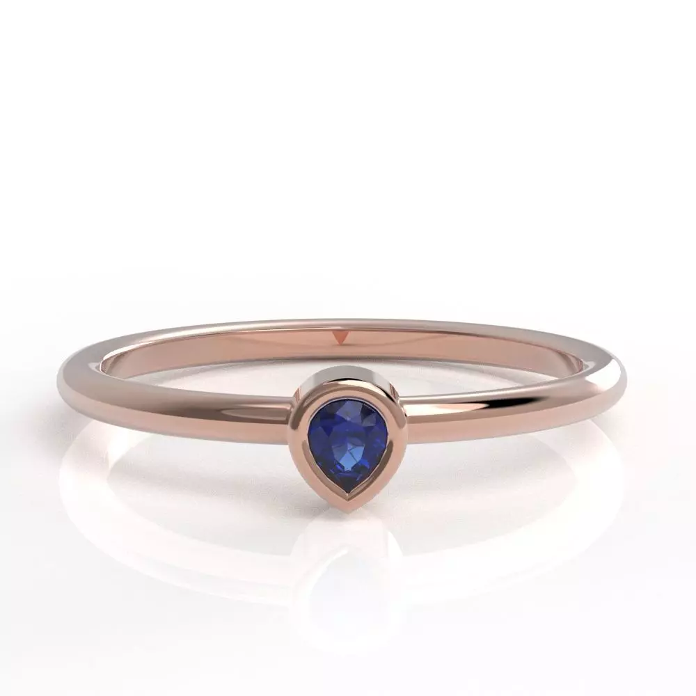 Pear bezel ring 3D print model