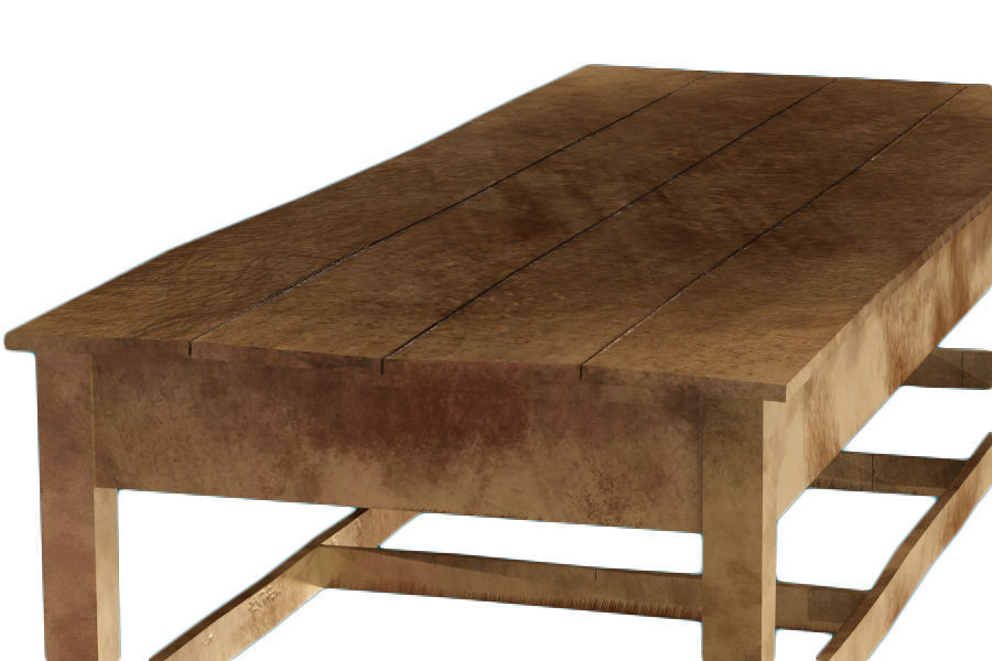 Industrial Era - Butcher table Low-poly 3D model_1