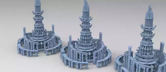 Babylon Gardens Dragon city tower 1 3D model