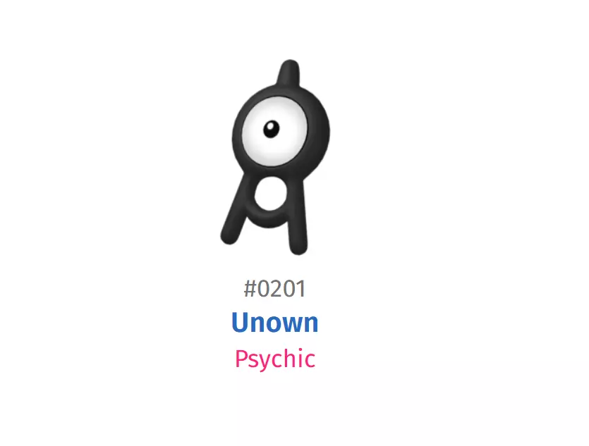 201 UNOWN HIGH-RES POKEMON Free 3D print model