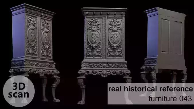 Furniture 043 wooden closet 3D print model