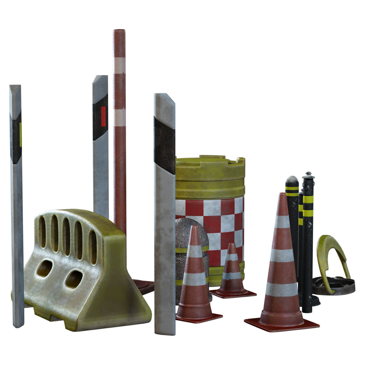  Road Parking Set Low-poly 3D model_4