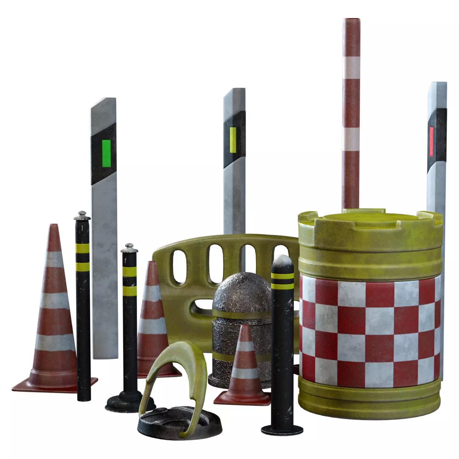  Road Parking Set Low-poly 3D model_0