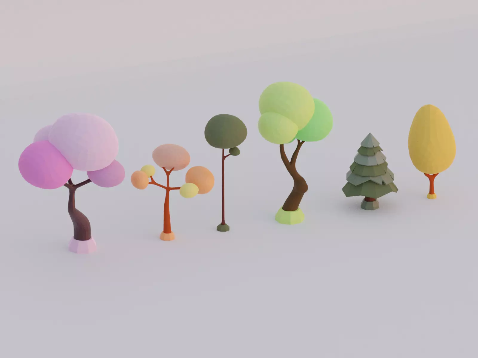 Low-poly Tree Pack Low-poly 3D model