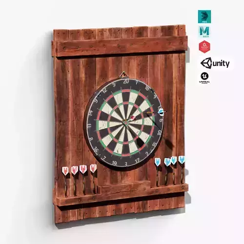 Dart Board Low-poly 3D model