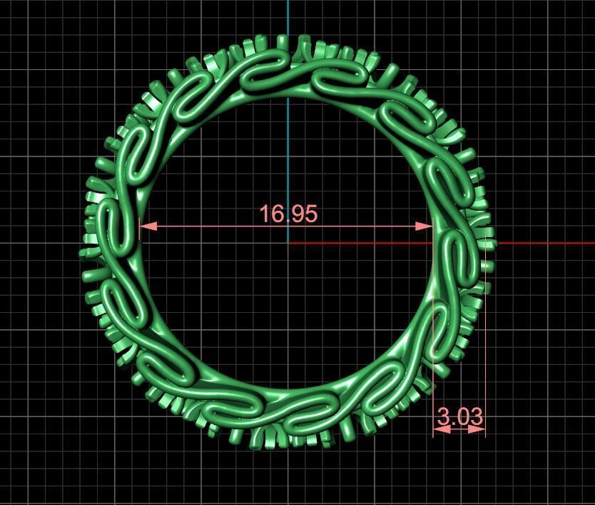 Wavy ring 3D print model_1