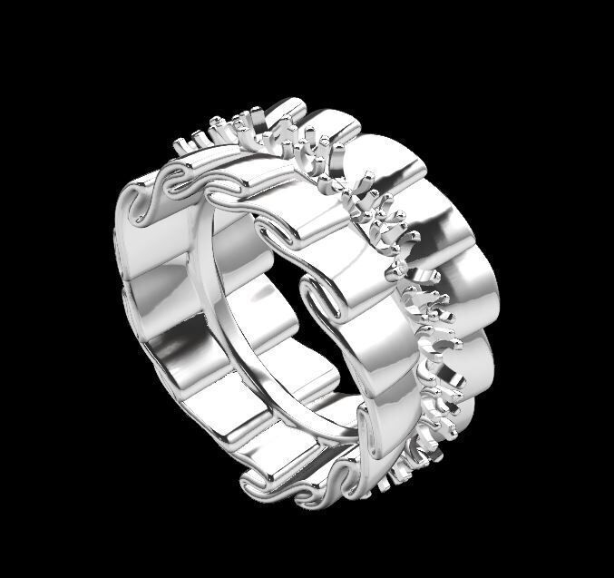 Wavy ring 3D print model_3