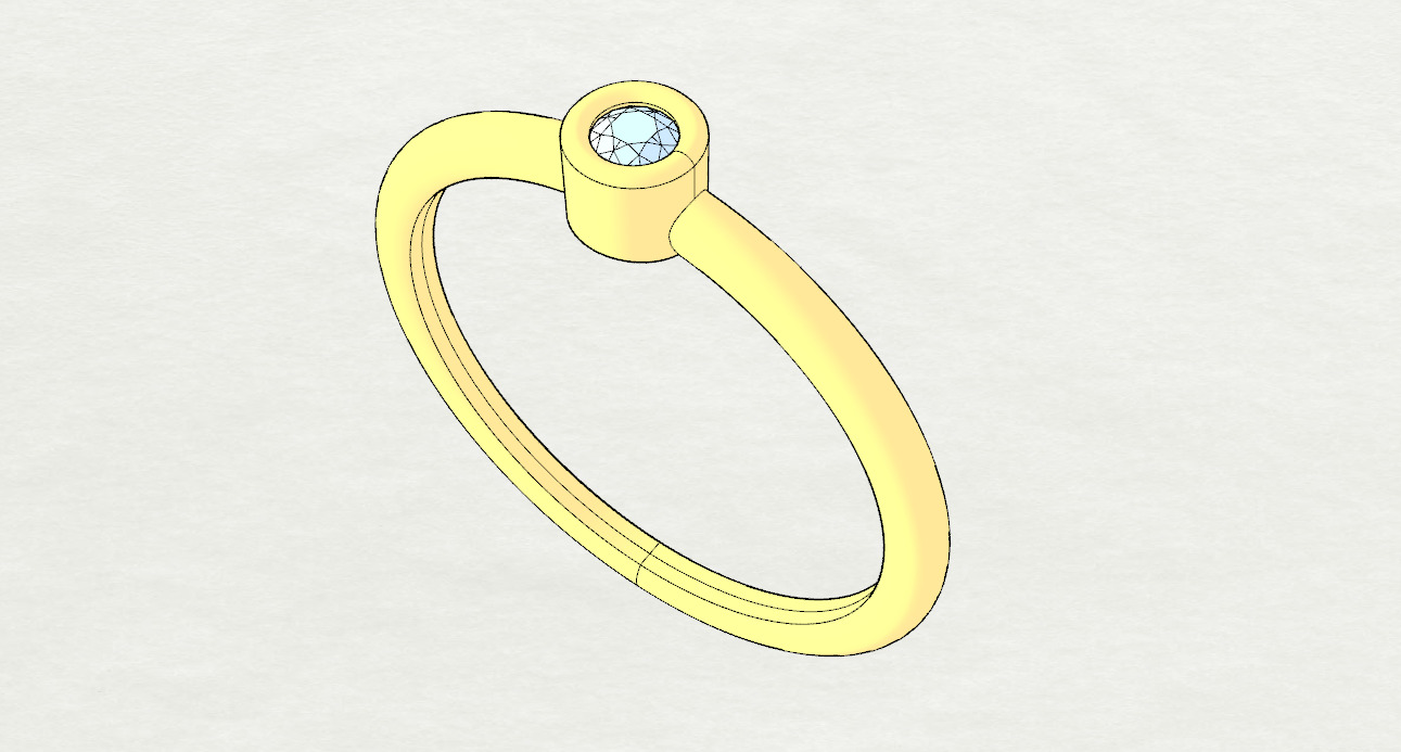 Round bezel ring 3D print model_7