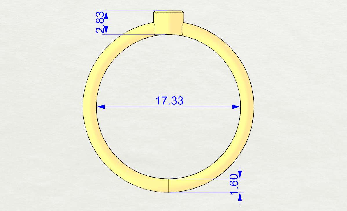 Round bezel ring 3D print model_3