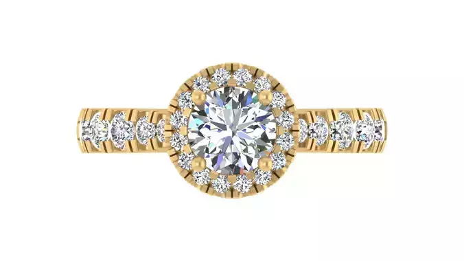  Classic Round-Cut Halo Engagement Ring