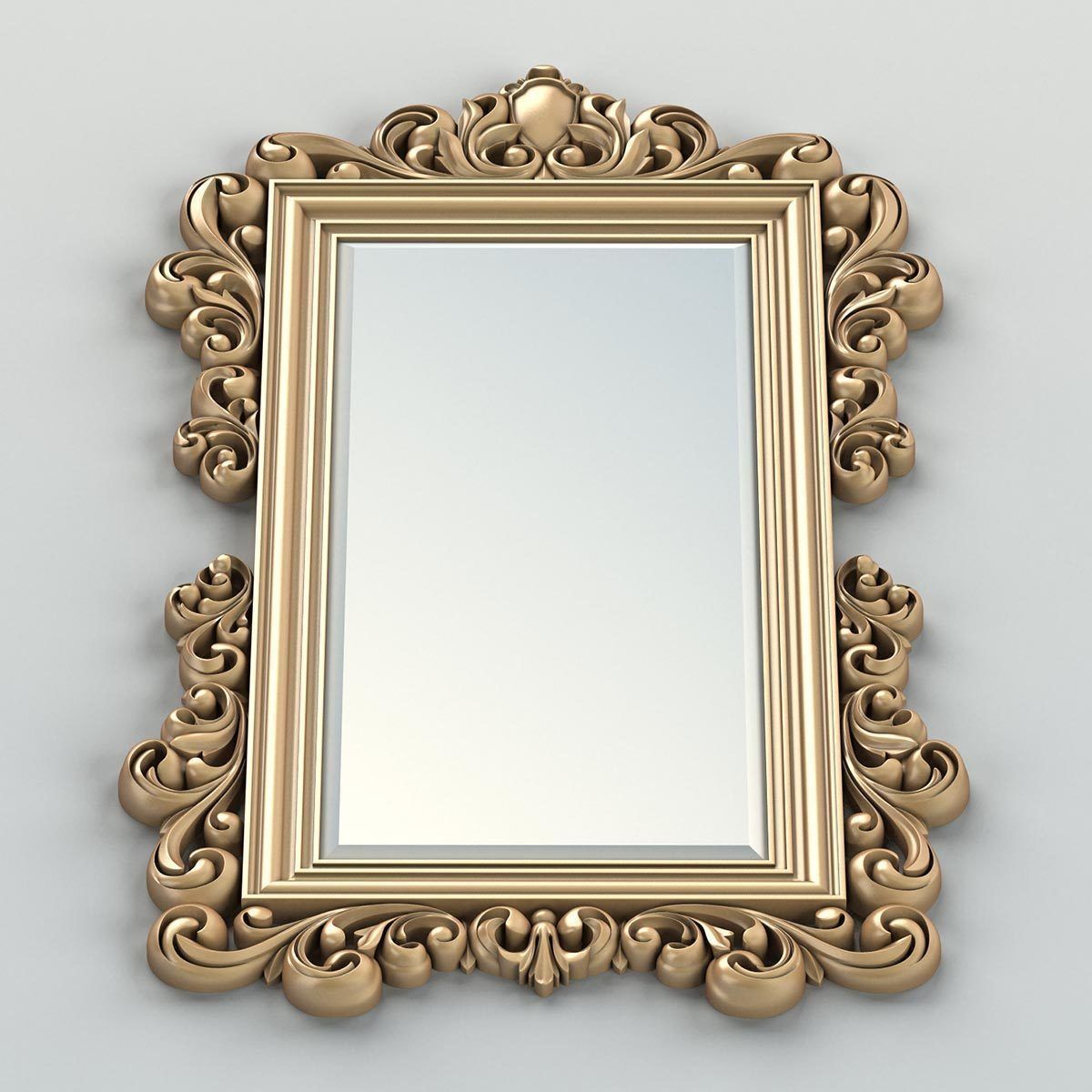 Rectangle mirror frame 011 3D model_4