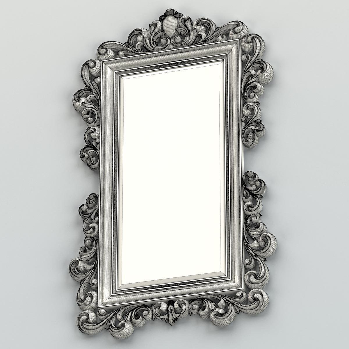 Rectangle mirror frame 011 3D model_7