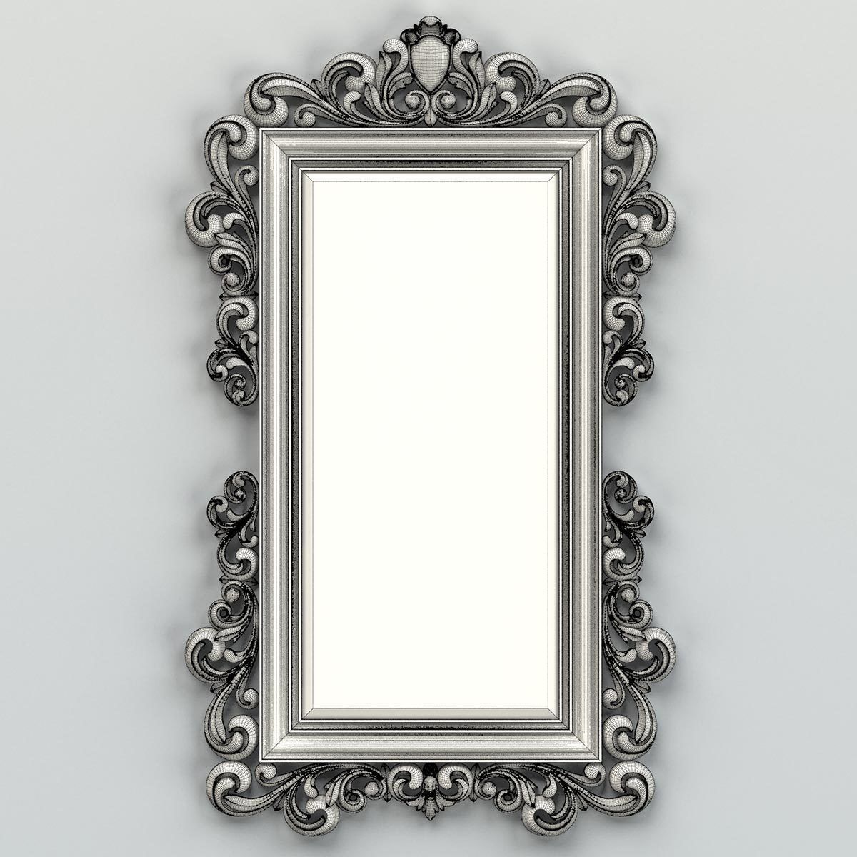 Rectangle mirror frame 011 3D model_5