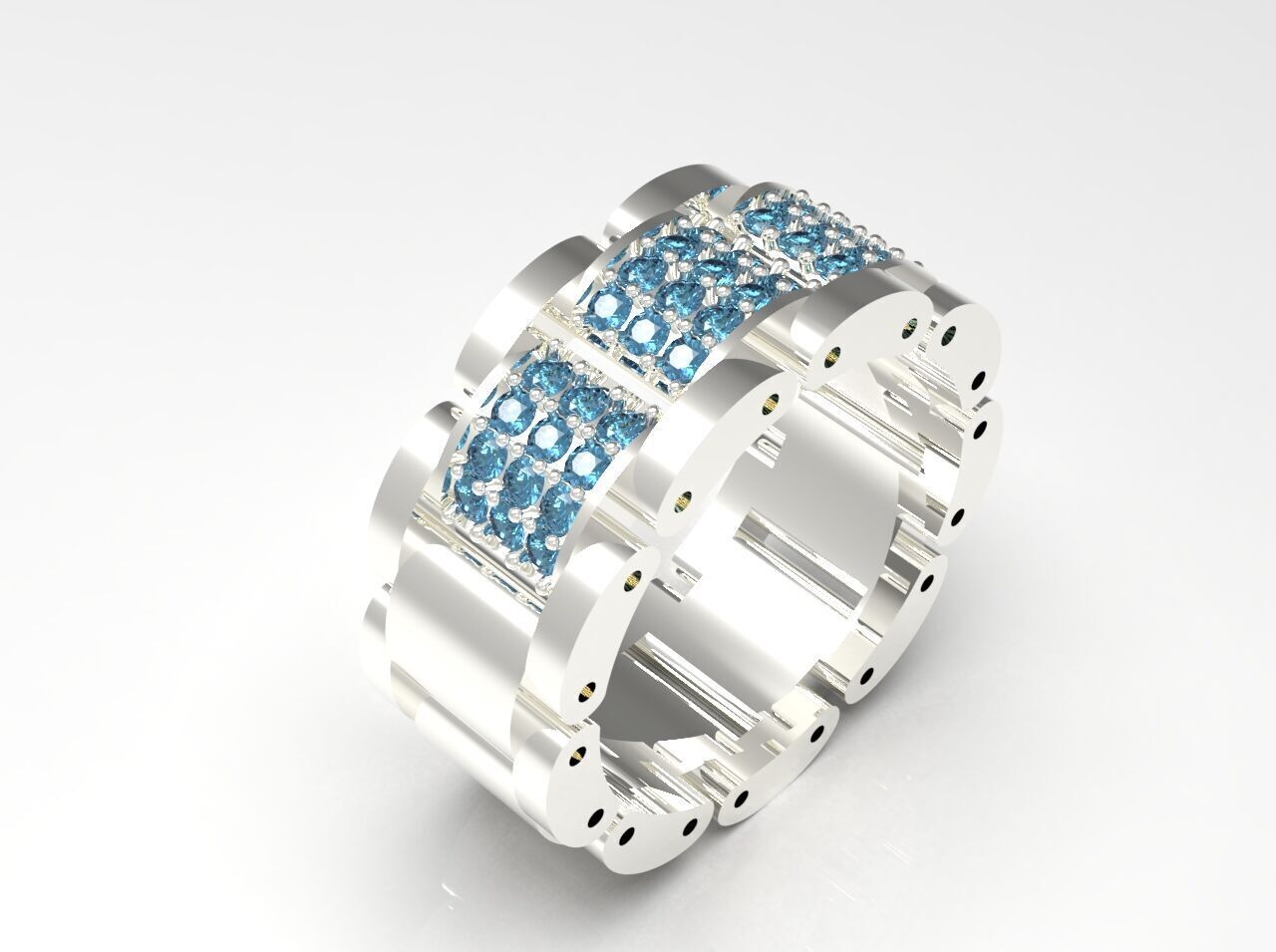 Luxury man Rolex design diamond ring model ring ror0019 3D print model_21