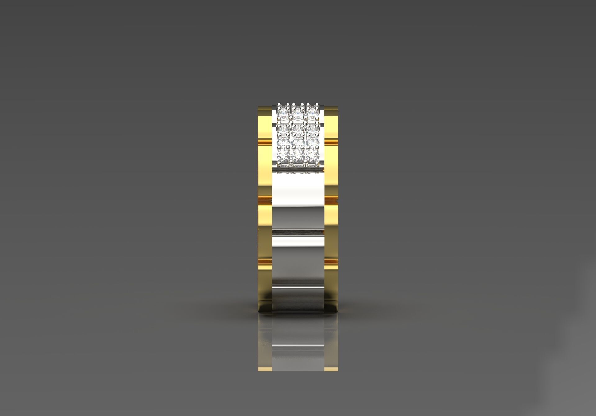 Luxury man Rolex design diamond ring model ring ror0019 3D print model_1