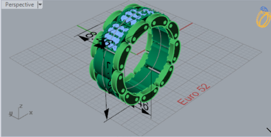 Luxury man Rolex design diamond ring model ring ror0019 3D print model_8