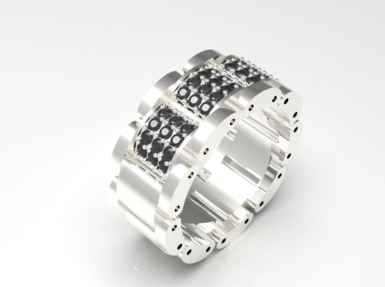 Luxury man Rolex design diamond ring model ring ror0019 3D print model_18