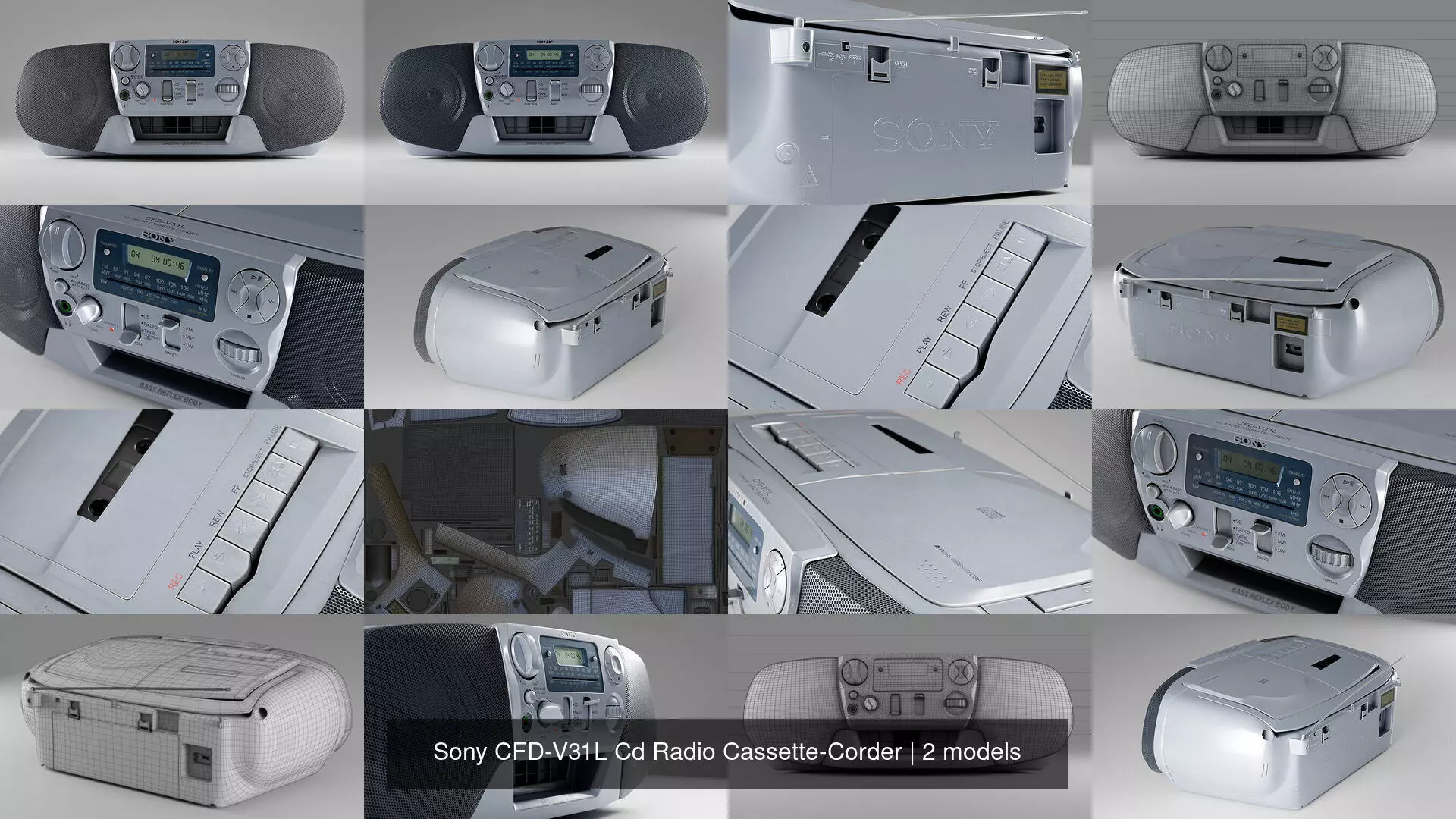 Sony CFD-V31L Cd Radio Cassette-Corder 3D Model Collection_1