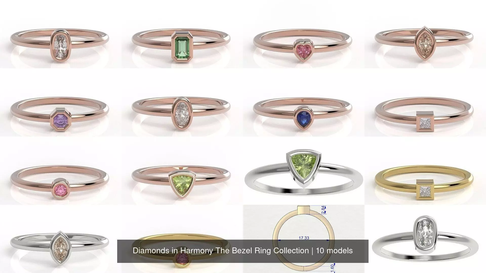 Diamonds in Harmony The Bezel Ring Collection _1
