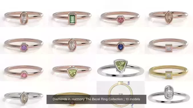 Diamonds in Harmony The Bezel Ring Collection