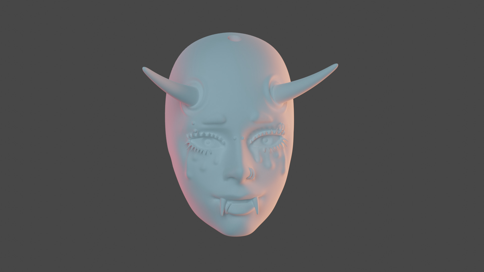 3-D printable demon character keychain 3D print model_4