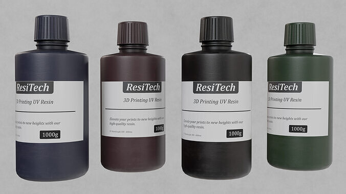3D Printing Resin Bottles Low-poly 3D model