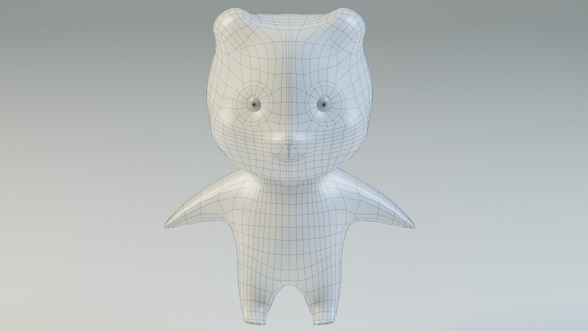 Low Poly Game-Ready Rigged Cartoon Panda Low-poly 3D model_4